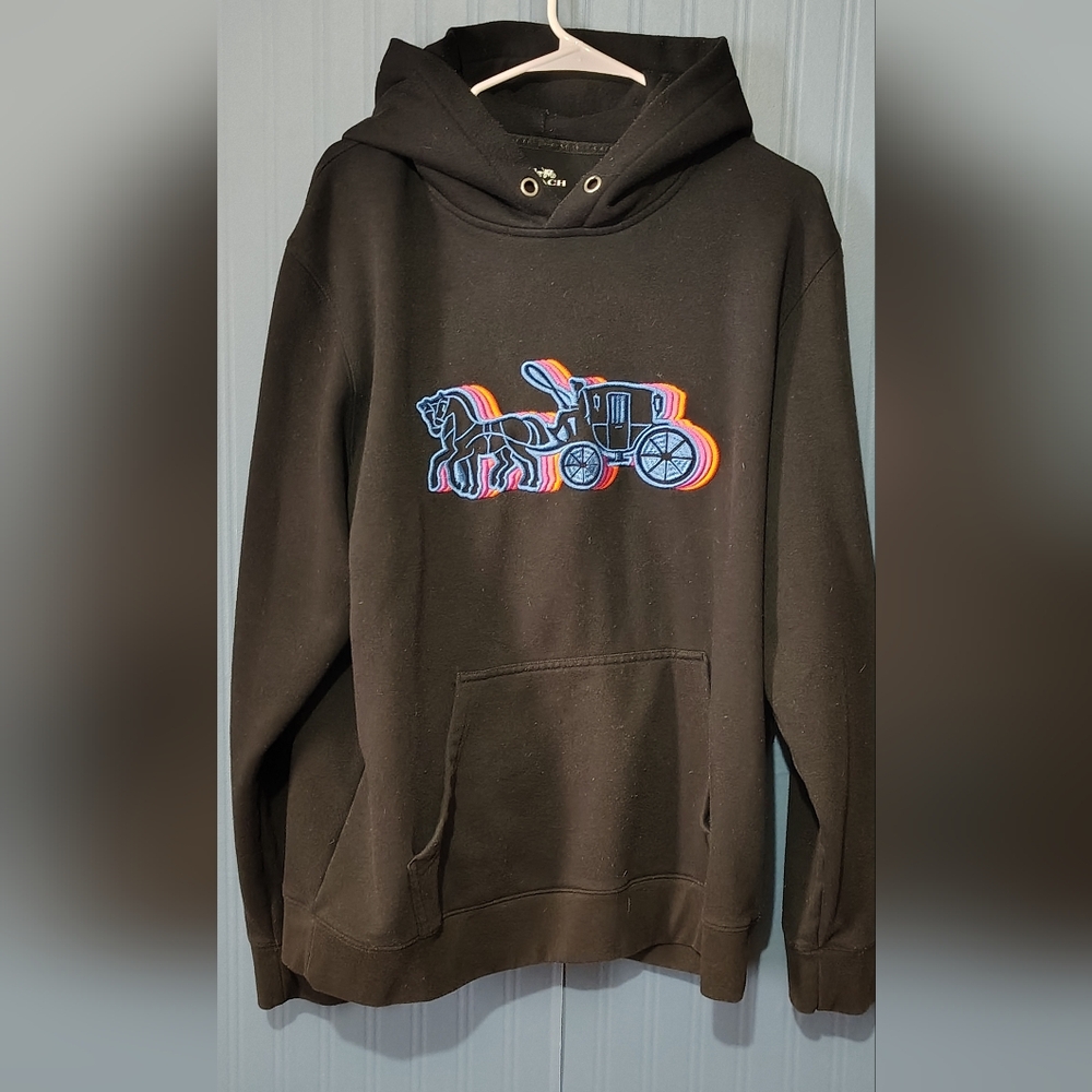 Coach Dark Brown Men's Sweater with Carriage Design